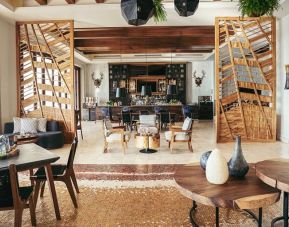 Dining area perfect for co-working at the Hilton Los Cabos Beach & Golf Resort.