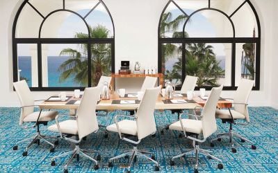 Bright meeting room at the Hilton Los Cabos Beach & Golf Resort.