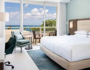 King bedroom with desk at the Caribe Hilton.