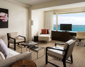 Comfortable living room at the Caribe Hilton.