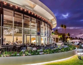 Outdoor patio suitable for co-working at the Caribe Hilton.