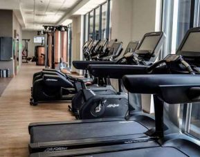 Fitness center with treadmills at the Hampton by Hilton Kalisz.