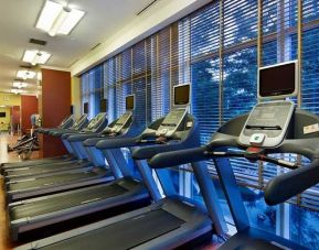 well equipped fitness center with treadmills at Adana HiltonSA.