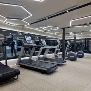 well equipped fitness center with treadmills at Hagia Sofia Mansions Istanbul, Curio Collection by Hilton.