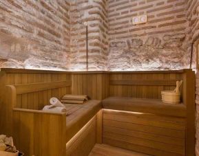 relaxing hot sauna available at Hagia Sofia Mansions Istanbul, Curio Collection by Hilton.