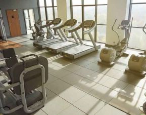 Fully equipped fitness center at the DoubleTree by Hilton Lodz.