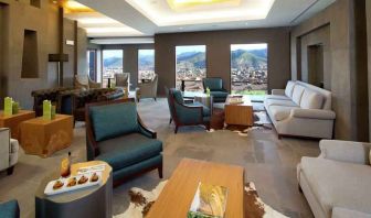 Lobby workspace at the Hilton Garden Inn Cusco, Peru.