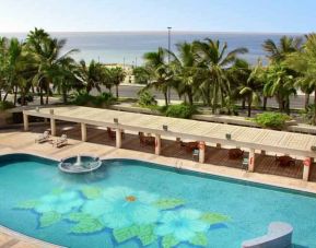 Outdoor pool area at the Jeddah Hilton.