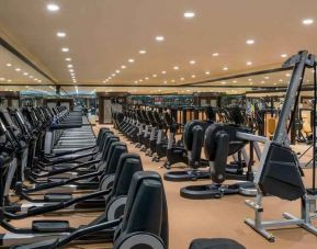 Fully equipped fitness center at the Jeddah Hilton.