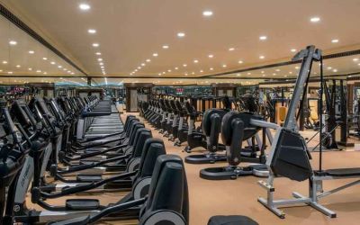 Fully equipped fitness center at the Jeddah Hilton.