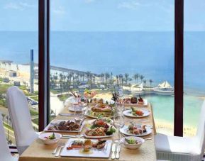 Beautiful restaurant overlooking the sea at the Jeddah Hilton.