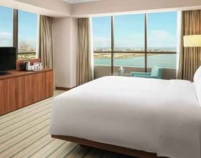 Hotel room with view at the Hilton Garden Inn Al Jubail.