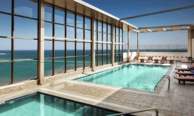 Relaxing outdoor pool at the Hilton Garden Inn Al Jubail.