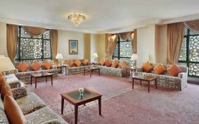 Seating area at the Madinah Hilton Hotel.