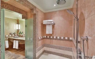 Presidential suite bathroom at the Madinah Hilton Hotel.
