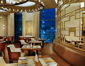 Restaurant area perfect for co-working at the Conrad Makkah.