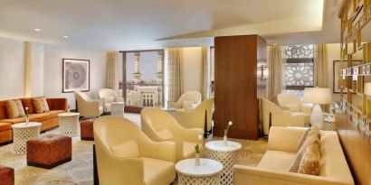 Comfortable seating area at the Conrad Makkah.