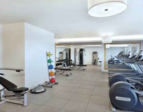 Fitness center at the Hilton Makkah Convention Hotel.