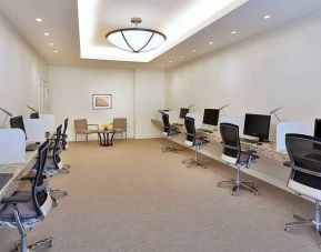 Business center with computers at the Hilton Makkah Convention Hotel.