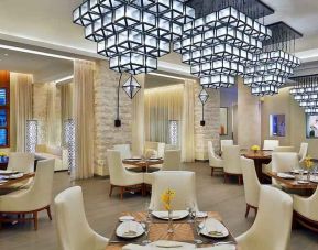 Dining area perfect as workspace at the Hilton Makkah Convention Hotel.