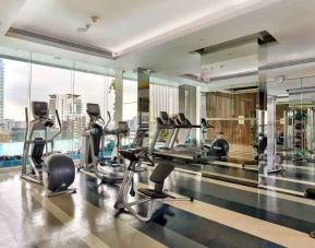 Fully equipped fitness center at the Hilton Sukhumvit Bangkok.