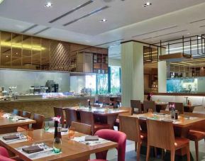 Dining area suitable for co-working at the Hilton Colombo Residence.