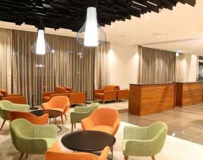 comfortable lobby and coworking space at Hilton Garden Inn Nairobi Airport.