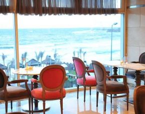 comfortable lobby and coworking space at Hilton Alexandria Corniche.