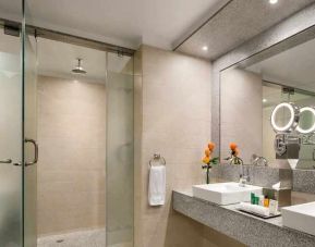 clean and spacious king bathroom with shower at Hilton Colon Quito.