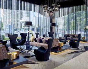 comfortable lobby and coworking space at Hilton Tallinn Park.