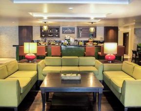 comfortable lobby and lounge area ideal for coworking at Hilton Garden Inn Trivandrum.