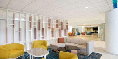 Lobby workspace at the Sheraton Miami Airport Hotel.