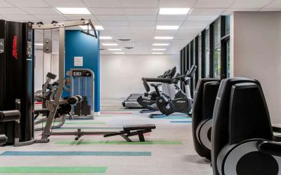 Fully equipped fitness center at the Sheraton Miami Airport Hotel.