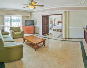 Living room in a hotel suite at the Villa Mercedes Merida, Curio Collection by Hilton.