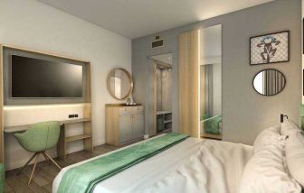 Hotel room at the Hampton by Hilton Rome North Fiano Romano.