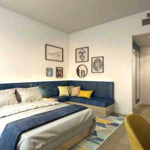 KIng bedroom at the Hampton by Hilton Rome North Fiano Romano.