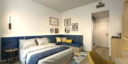 KIng bedroom at the Hampton by Hilton Rome North Fiano Romano.