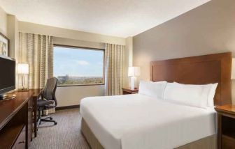 King bedroom at the Doubletree by Hilton Houston Medical Center Hotel & Suites.
