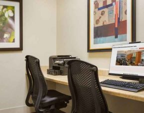 Business center with printer at the Doubletree by Hilton Houston Medical Center Hotel & Suites.