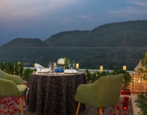 Beautiful outdoor terrace at the DoubleTree by Hilton Jaipur Amer.