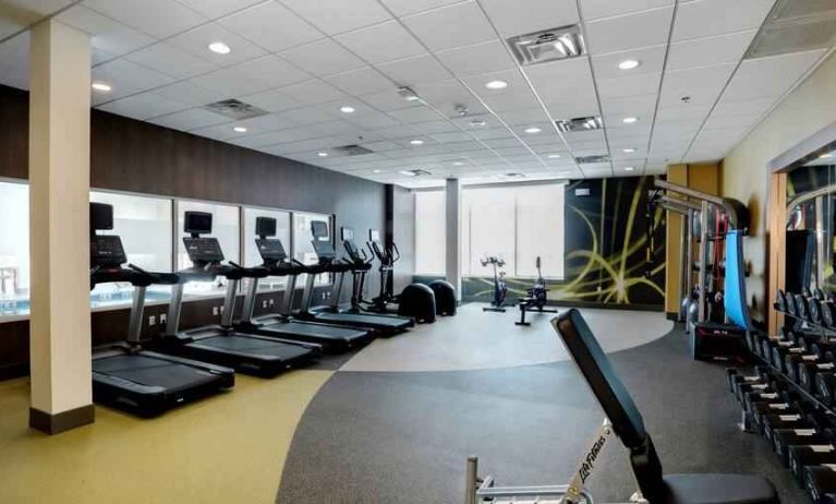Fitness center at Hilton Garden Inn Bel Air.

