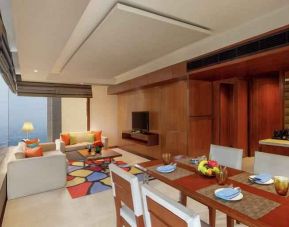 Living room perfect as workspace at the DoubleTree by Hilton Hotel Gurgaon - New Delhi NCR.