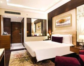 Spacious and comfortable hotel room at the DoubleTree by Hilton Gurugram Baani Square.