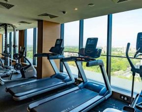 Fitness center at the DoubleTree by Hilton Ahmedabad.