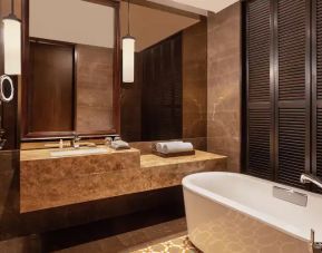 Guest bathroom at the Hilton Goa Resort.