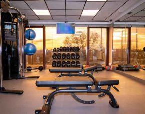 Fully equipped fitness center at the Hilton Madrid Airport.