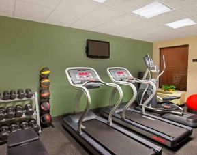 Fitness center at the Hampton Inn Sidney.