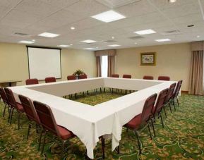Conference room with square table at the Hampton Inn Sidney.