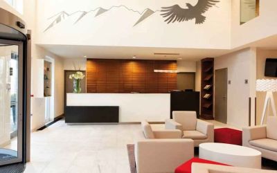 Lobby workspace at the Tivoli Innsbruck.