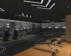 Fully equipped fitness center at the Doubletree by Hilton Canakkale.